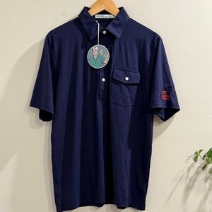 Criquet NWT Medium Navy Player Polo Short Sleeve Shirt Golf Performance *READ*